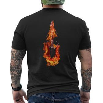 Guitar Fire Men's T-shirt Back Print | Mazezy