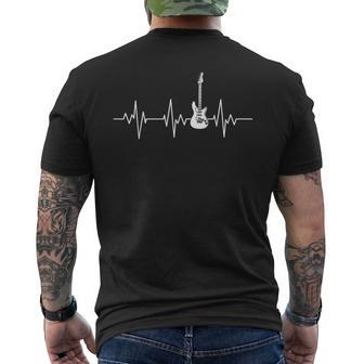 Guitar Guitarist Electric Guitar Heartbeat Rock Music Men's T-shirt Back Print - Monsterry AU