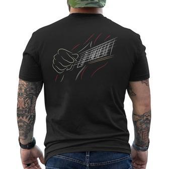 Guitar Line Art Men's T-shirt Back Print | Mazezy