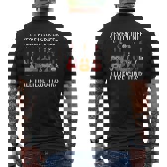 Guitar Themed Guitar Player I Need These Guitars Mens Back Print T-shirt - Thegiftio