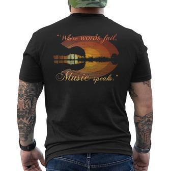 Guitar Music Speaks Men's T-shirt Back Print | Mazezy