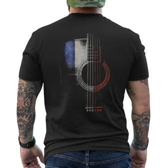 Guitar Shadow France Flag Men's T-shirt Back Print | Mazezy