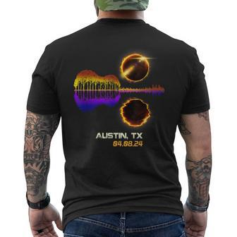 Guitar Total Solar Eclipse Austin Texas Men's T-shirt Back Print - Seseable