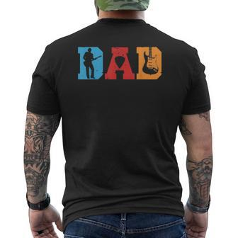 Guitarist Dad Father Father's Day Retro Vintage Mens Back Print T-shirt | Mazezy
