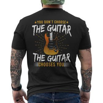 Guitarist Saying Guitar Heartbeat Music Men's T-shirt Back Print - Thegiftio UK