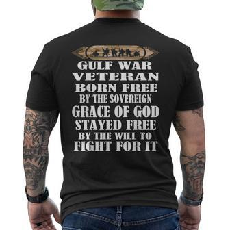 Gulf War Veteran T Desert Storm Desert Shield Veteran Mens Back Print T-shirt - Seseable