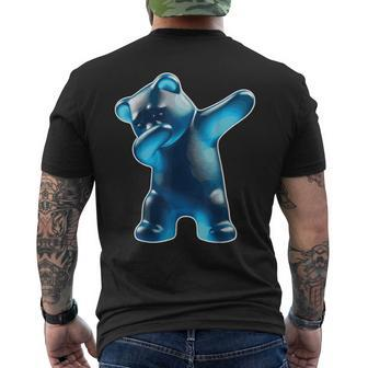 Gummy Bear Blue Gummy Bear Dabbing Gummy Bear Men's T-shirt Back Print - Seseable