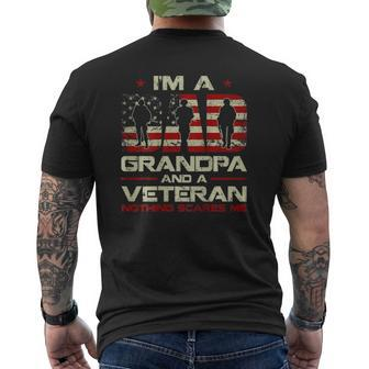 Gun American Flag I'm A Dad Grandpa And A Veteran On Back Mens Back Print T-shirt | Mazezy
