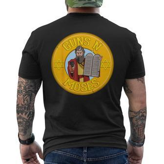 Guns N Moses Jewish Passover Pun Israeli Defense Force Army Men's T-shirt Back Print - Monsterry DE