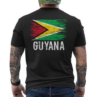 Guyanese Flag Pride Vintage Guyanese Root Guyana Men's T-shirt Back Print - Monsterry