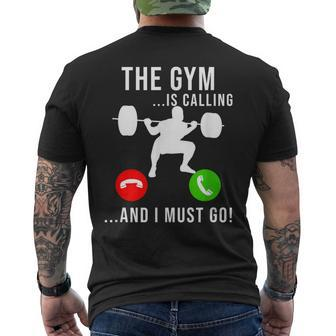 Gym Is Calling Workout Fitness Bodybuilding Weight Lifting Men's T-shirt Back Print - Monsterry UK