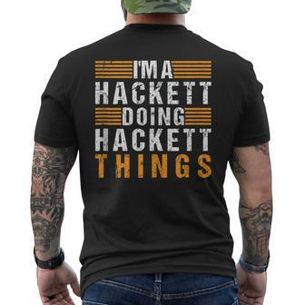 Hackett Family Name Surname Reunion Matching Family Tree Men's T-shirt Back Print - Seseable