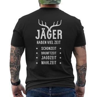 Häger Habeniel Zeit I Schonzeit I Hunter Hunting T-Shirt mit Rückendruck - Geschenkecke