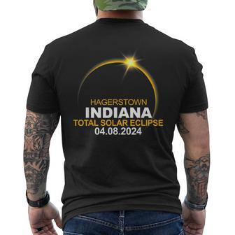 Hagerstown Indiana Total Solar Eclipse 2024 Men's T-shirt Back Print | Mazezy
