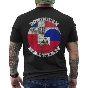 Haiti And Dominican Flag Half Haitian Half Dominican Men's T-shirt Back Print - Monsterry UK