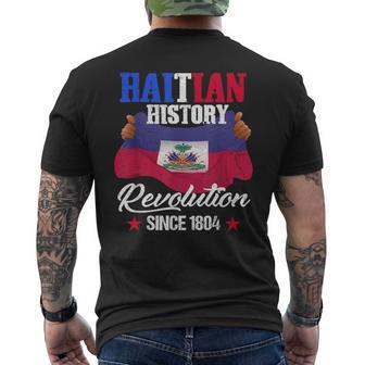 Haitian History Revolution Since 1804 Haiti Flag Pride Men's T-shirt Back Print - Monsterry