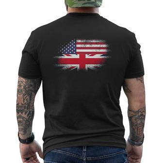 Half American Half British T Uk Usa Flags Britain Mens Back Print T-shirt - Thegiftio