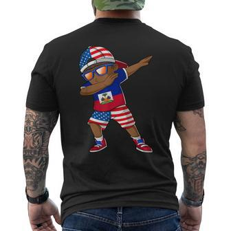 Half American Half Haitian Boy Kid Haiti Flag Patriotic Mens Back Print T-shirt - Thegiftio
