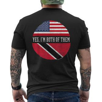 Half American Half Trinbagonian Usa Flag Trinidad And Tobago Men's T-shirt Back Print - Monsterry UK