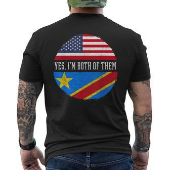 Half Congolese Usa Flag Democratic Republic Of The Congo Men's T-shirt Back Print - Monsterry DE