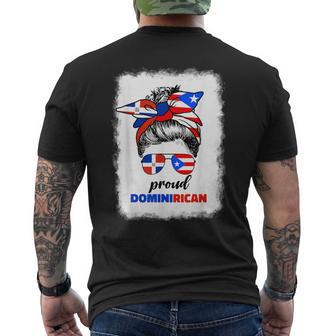 Half Dominican And Puerto Rican Rico Flag Dominirican Gril Men's T-shirt Back Print - Monsterry