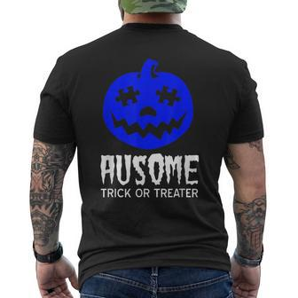 Halloween Autism Awareness Trick Or Treat Blue Pumpkin Mens Back Print T-shirt - Thegiftio UK