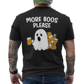 Halloween Boo Ghost Drinking Beer More Boos Please Costume Mens Back Print T-shirt - Thegiftio UK
