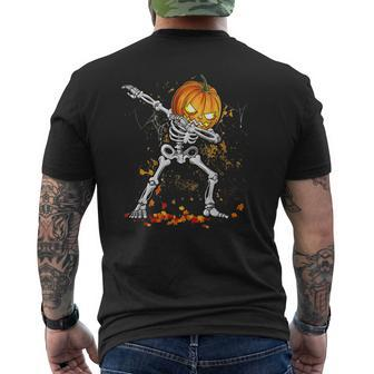 Halloween Boys Dabbing Skeleton Scary Pumpkin Jack O Lantern V12 Mens Back Print T-shirt - Thegiftio UK