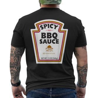 Halloween Matching Costume Spicy Bbq Sauce Bottle Label Mens Back Print T-shirt - Thegiftio UK