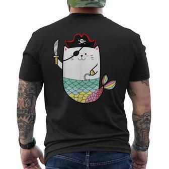 Halloween Mermaid Pirate Cat Mens Back Print T-shirt - Thegiftio UK