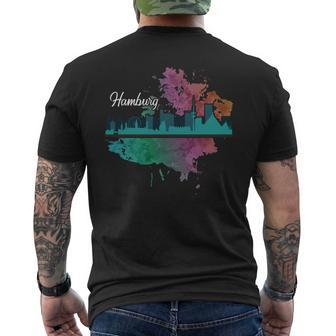 Hamburg Skyline Stadt Geschenk Für Hamburger T-Shirt mit Rückendruck - Seseable