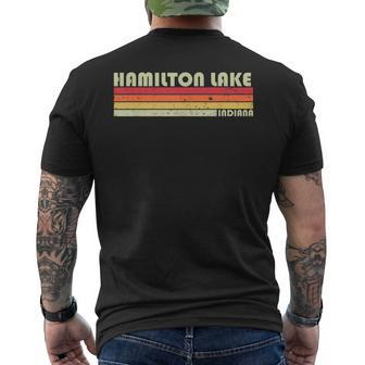 Hamilton Lake Indiana Fishing Camping Summer Men's T-shirt Back Print - Monsterry