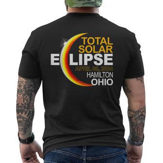 Hamilton Ohio Total Solar Eclipse April 8 2024 Men's T-shirt Back Print - Monsterry AU