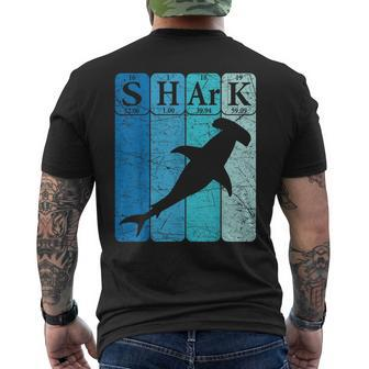 Hammerhead Shark Periodic Table Elements Retro Shark Men's T-shirt Back Print - Monsterry AU