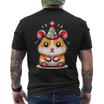 Hamster For Birthday For Children A Birthday Hamster Men's T-shirt Back Print - Seseable