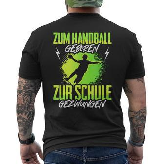 Handballgeborenes Kindershirt - Zur Schule Gezwungen, Handball-Kurzärmliges Herren-T-Kurzärmliges Herren-T-Shirt - Seseable