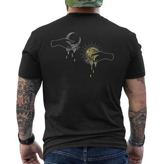 Hands Holding The Sun And Moon Celestial Men's T-shirt Back Print - Monsterry