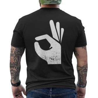 Handsign Reinguckt Reingeschaut Meme T-Shirt mit Rückendruck - Geschenkecke