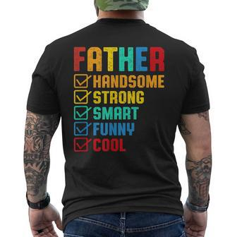 Handsome Strong Smart Cool Father Father's Day Men's T-shirt Back Print - Seseable