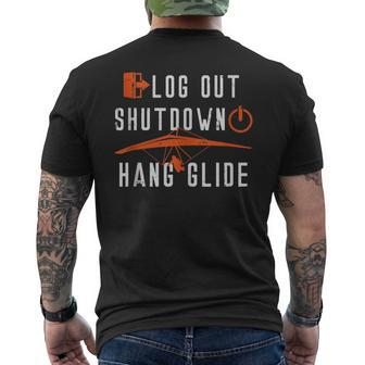 Hang Gliding Log Out Shutdown Men's T-shirt Back Print - Monsterry UK