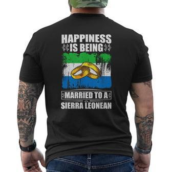 Happiness Is Being Married To A Sierra Leonean Sierra Leone Men's T-shirt Back Print - Monsterry CA