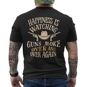 Happiness Is Watching Gunsmoke Over And Over Again Men's T-shirt Back Print - Monsterry AU
