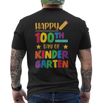 Happy 100Th Day Of Kindergarten Cute School Student Men's T-shirt Back Print - Monsterry UK
