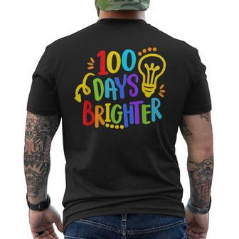 Happy 100Th Day Of School 100 Days Brighter Girls Teacher Men's T-shirt Back Print | Mazezy