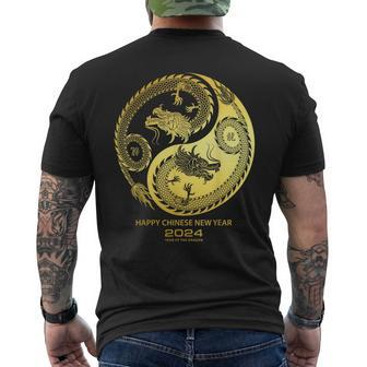 Happy 2024 Chinese New Year 2024 Year Of The Dragon 2024 Men's T-shirt Back Print - Thegiftio UK