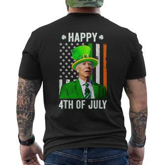Happy 4Th Of July Joe Biden St Patricks Day Leprechaun Hat V2 Mens Back Print T-shirt - Thegiftio