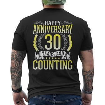 Happy Anniversary 30 Jahre Und Zählung Verheiratete Ehemann Frau T-Shirt mit Rückendruck - Seseable