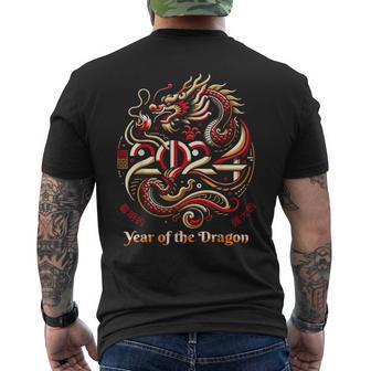 Happy Chinese New Year 2024 Year Of The Dragon Zodiac Men's T-shirt Back Print | Mazezy