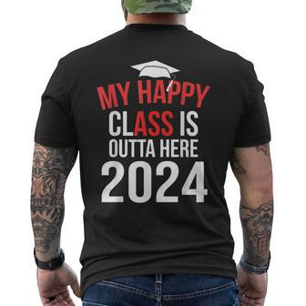 My Happy Class Is Outta Here 2024 Senior 24 Graduate Men's T-shirt Back Print - Monsterry