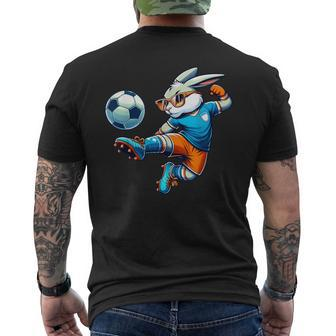 Happy Easter Bunny Soccer Player Lover Sport Rabbit Men's T-shirt Back Print - Monsterry UK